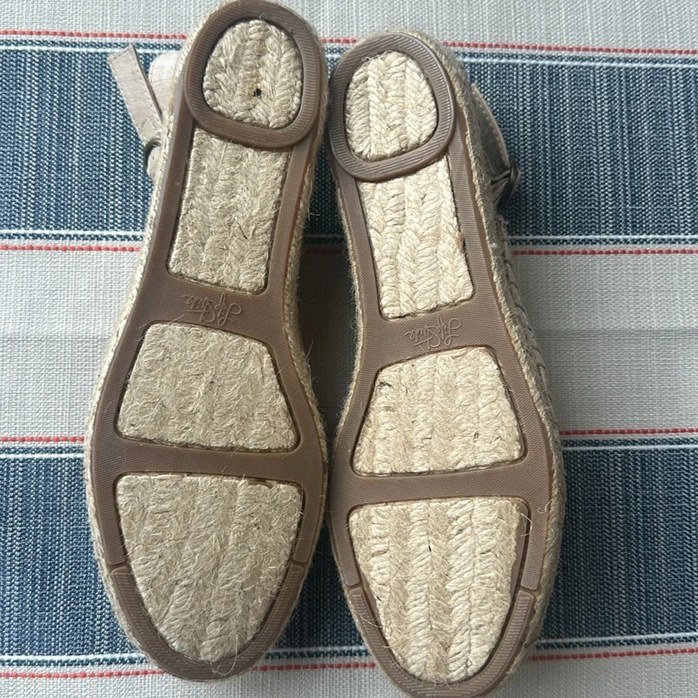 Life Stride Light Beige Espadrille Slingback Flats with Bow